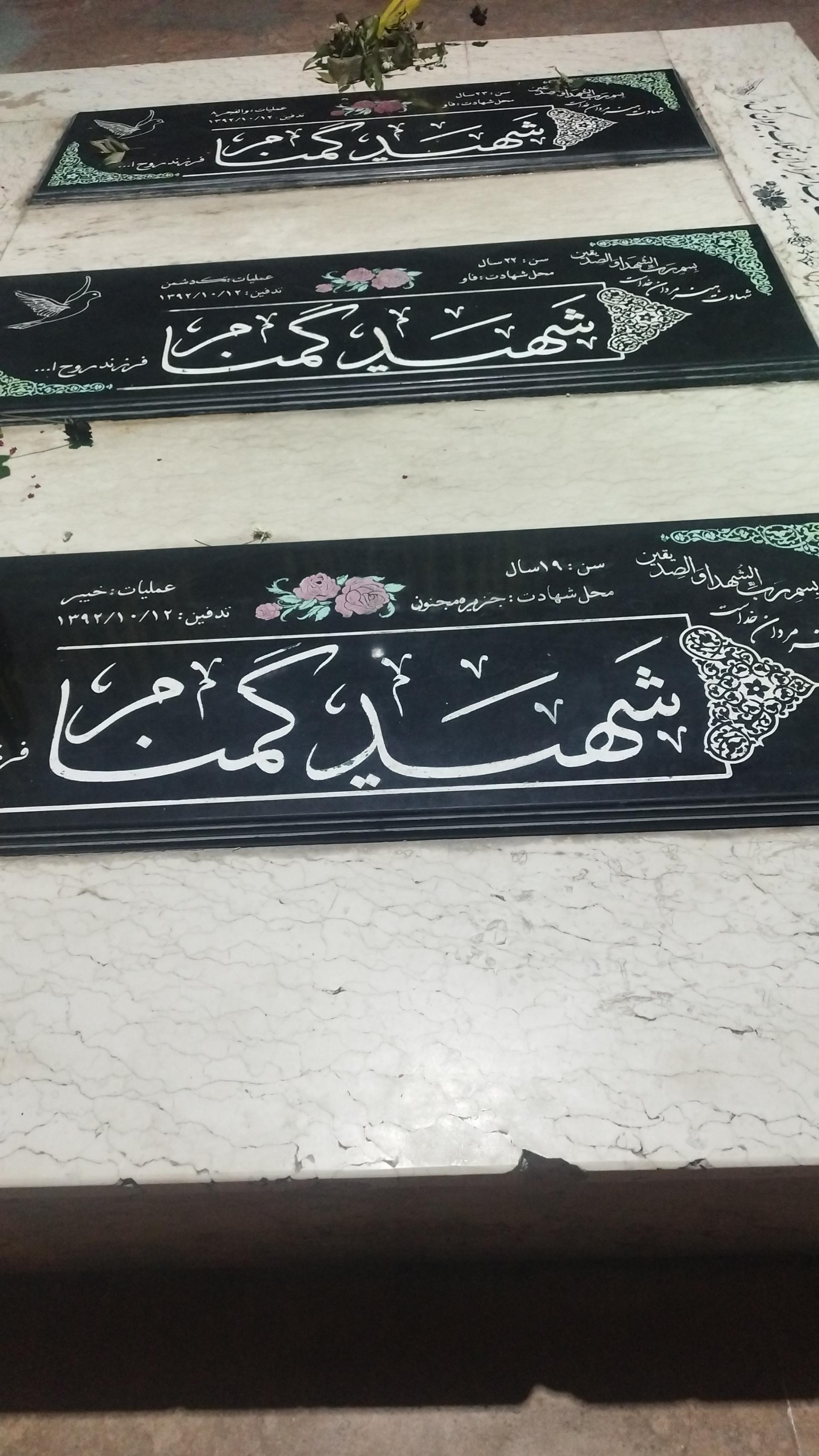 عکس قبور شهدای گمنام 