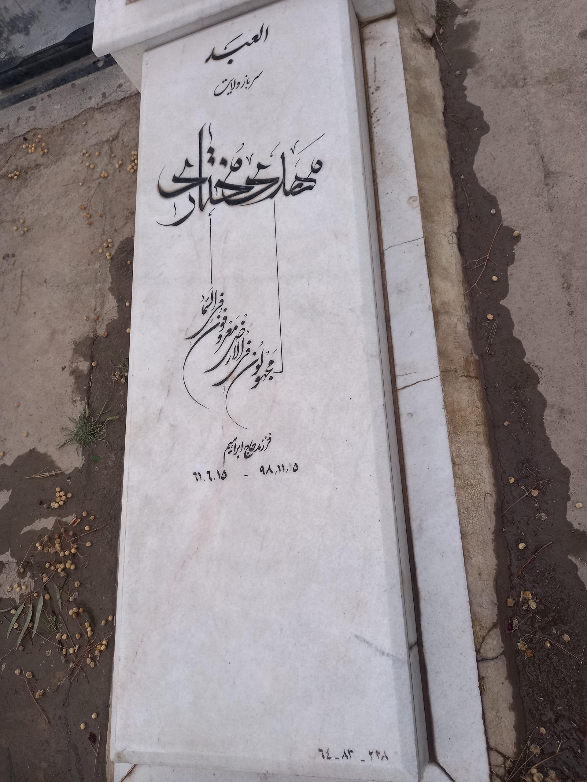 عکس مزار مهدی مختاری