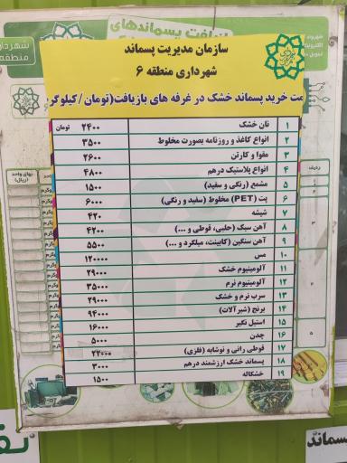 عکس غرفه بازیافت پسماند خشک