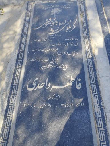 عکس مزار فاطمه واحدی