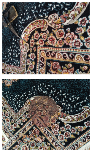 عکس رفوگری فرش مکاری رستمی