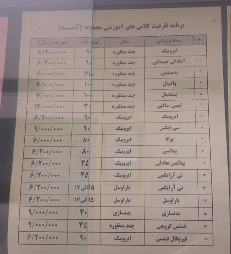 عکس مجموعه ورزشی آمنه