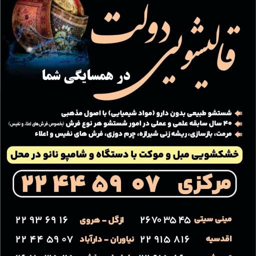 عکس دفتر قالیشویی دولت 