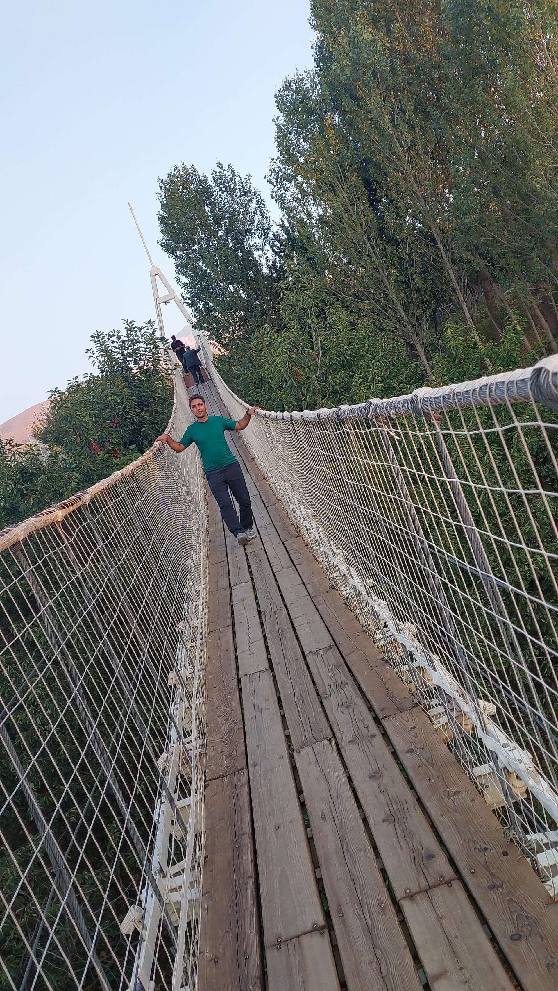 عکس پل معلق چوبی