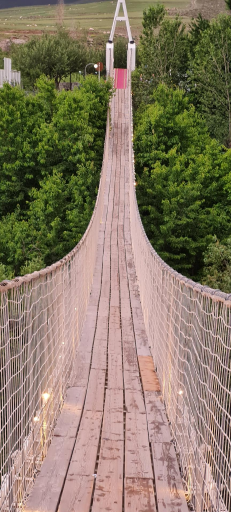 عکس پل معلق چوبی