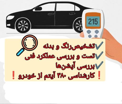 عکس کارشناسی تشخیص رنگ و فنی همراه خودرو (در محل)