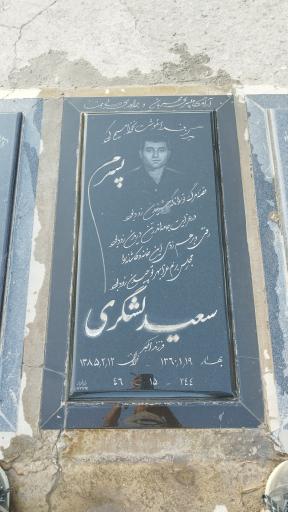 عکس مزار جوان ناکام سعید لشگری