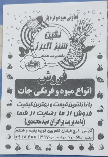 عکس تره بار نگین سبز البرز