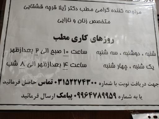 عکس دکتر ژیلا قشقایی متخصص زنان و زایمان 