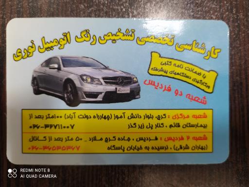 عکس کارشناسی تشخیص رنگ خودرو