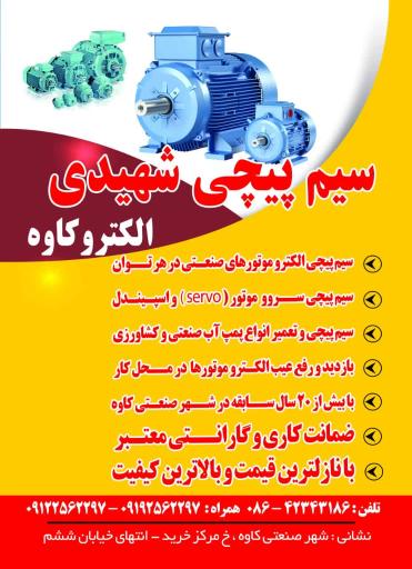 عکس سیم پیچی الکترو موتورهای صنعتی شهیدی