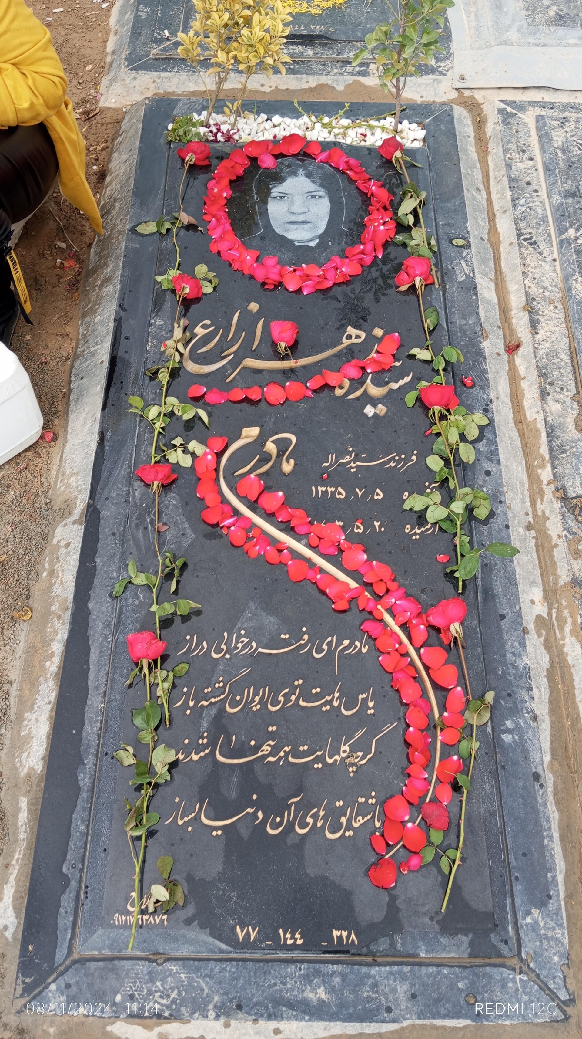 عکس مزار زهرا زارع