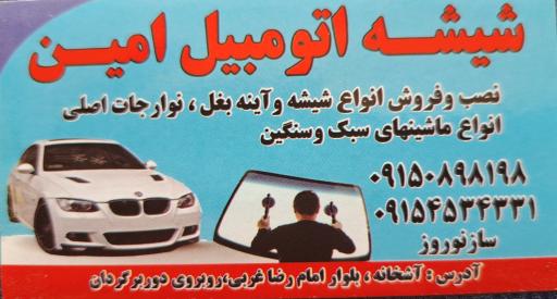 عکس شیشه اتومبیل امین
