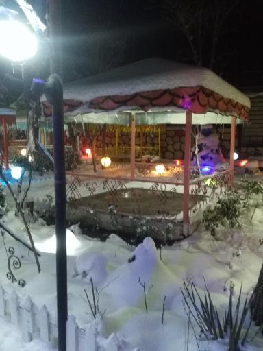 عکس باغچه رستوران فانوس آبی