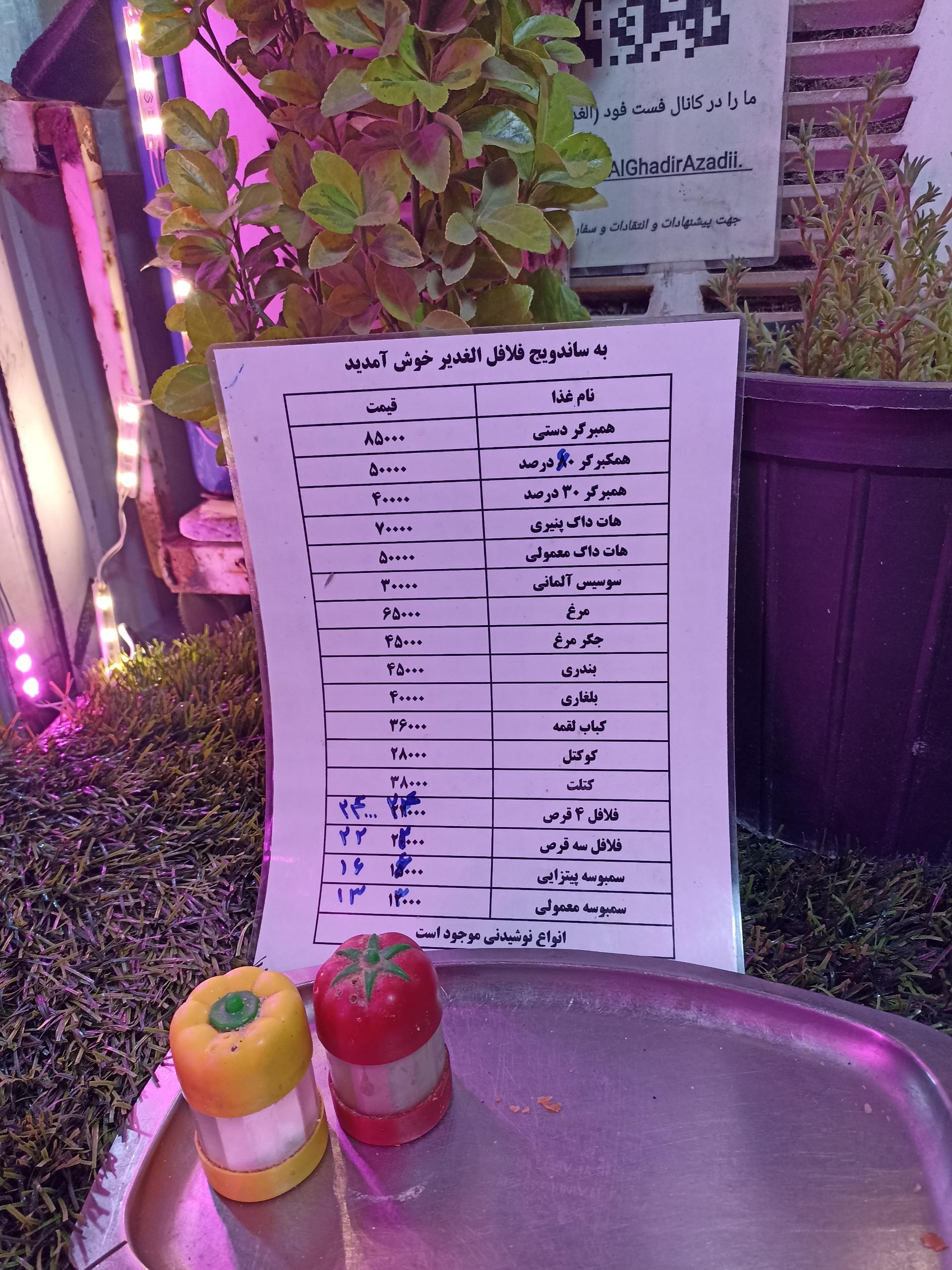 عکس ساندویچی سمبوسه و فلافل الغدیر