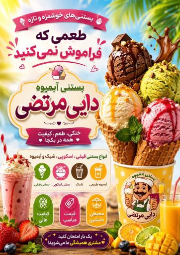 عکس بستنی و آبمیوه دایی مرتضی