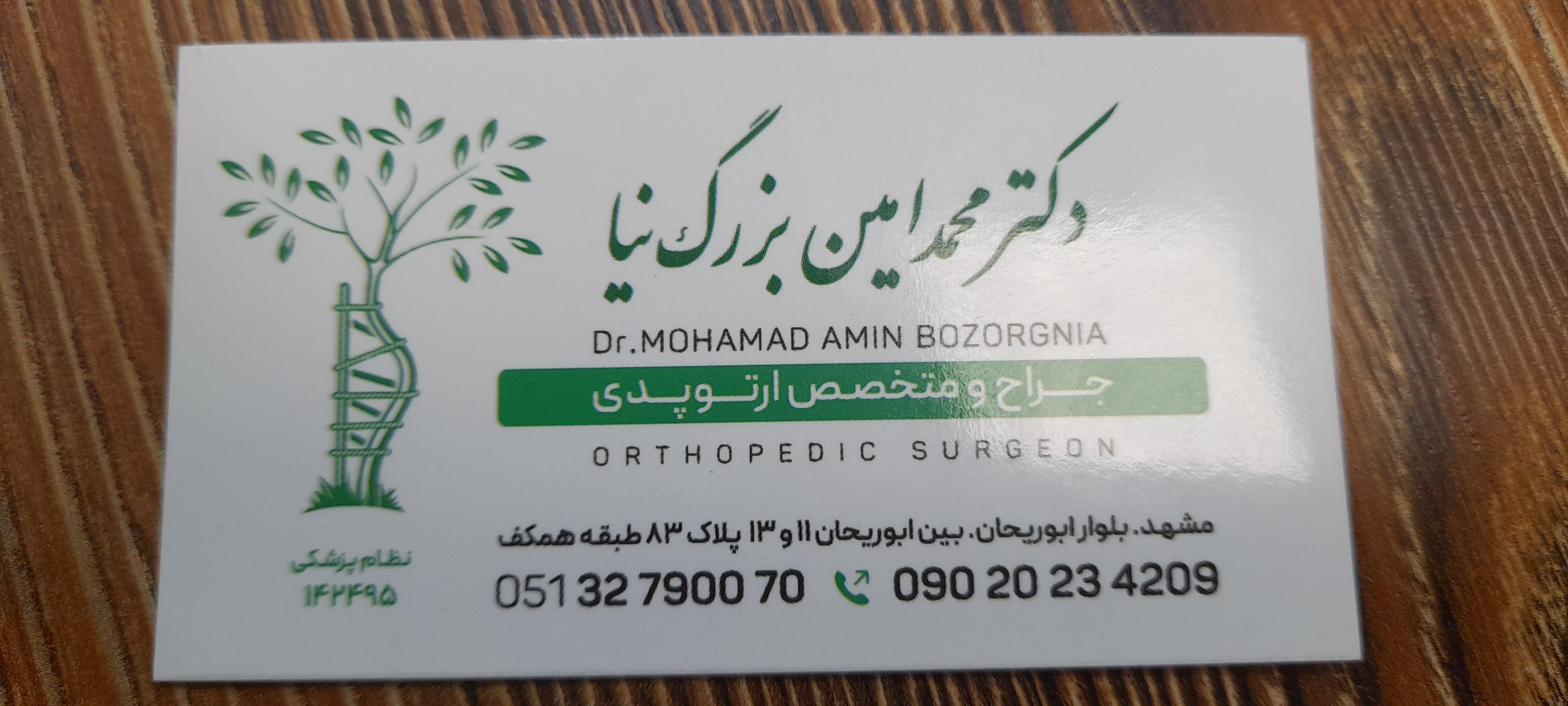 عکس  ارتوپدی دکتر محمد امین بزرگ نیا 