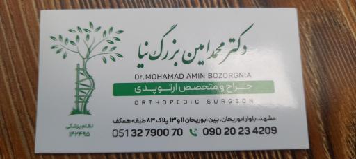 عکس  ارتوپدی دکتر محمد امین بزرگ نیا 