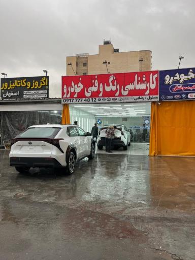 عکس کارشناسی تشخیص رنگ و فنی خودرو رضایی