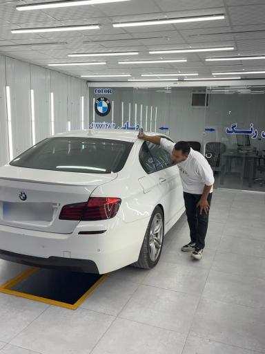 عکس کارشناسی تشخیص رنگ و فنی خودرو رضایی