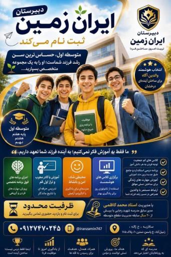 عکس دبیرستان پسرانه غیردولتی ایران زمین 